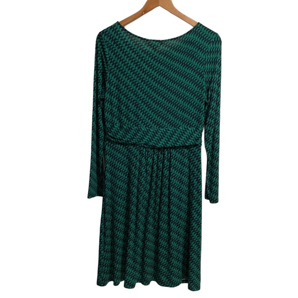 Boden Abigail Jersey Dress Green/Blue Geo Print - Picture 2 of 10